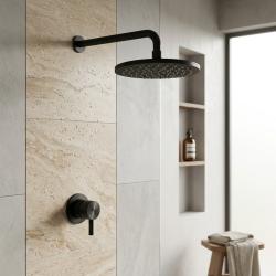 Aquanello Eterna Inbyggnadsduschset Matt Svart med 20 cm Regndusch ET-S-SET7-1-10